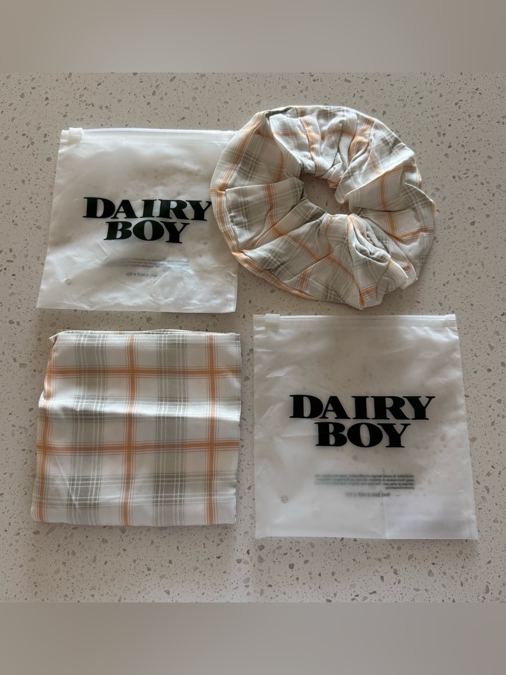 dairy boy grey plaid set